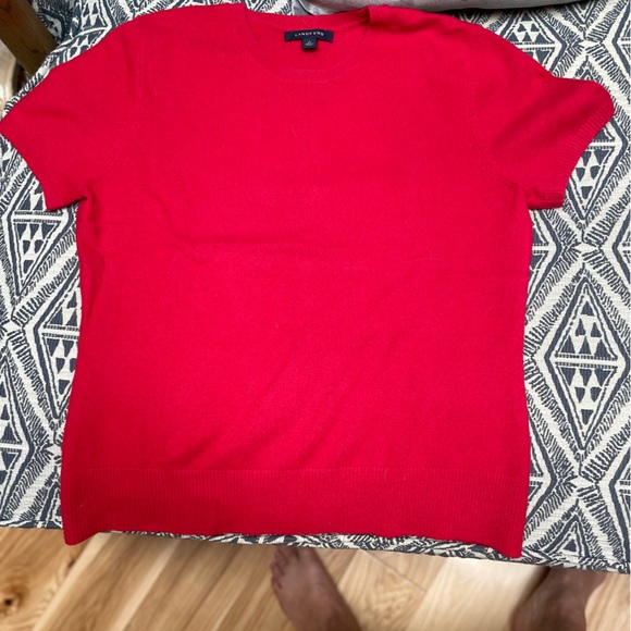 Lands End red 100% cashmere twin set size small - Picture 2 of 5